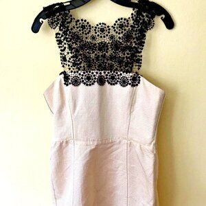 $499 Max Mara Sportmax Ivory Mid-length Dress With LACE **IT 48, US 14